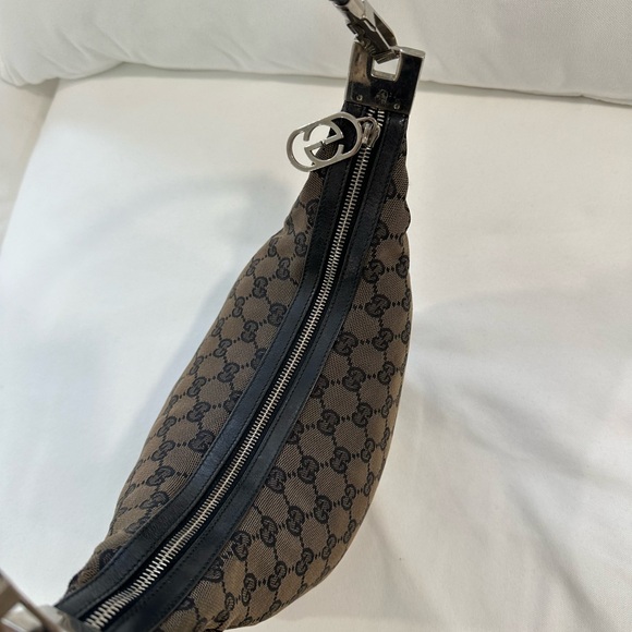 Gucci Dark Canvas hobo leather Shoulder Bag - Picture 11 of 16